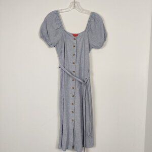 Joe Fresh Women's Maxi Shirt Dress Size Small Linen Cotton Milkmaid Bohemian